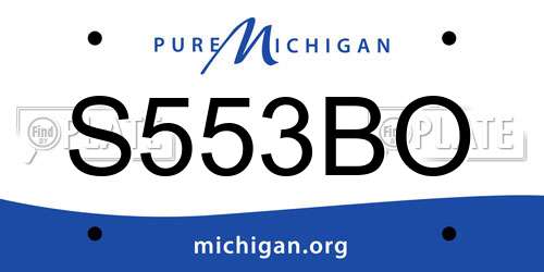 S553BO Michigan License Plate