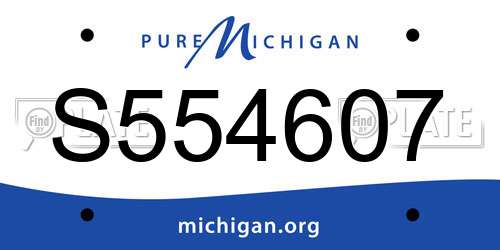 S554607 Michigan License Plate