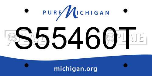 S55460T Michigan License Plate