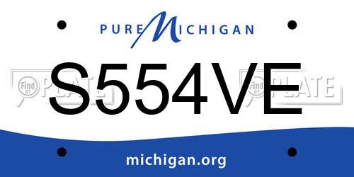S554VE Michigan License Plate