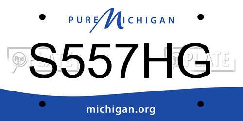 S557HG Michigan License Plate