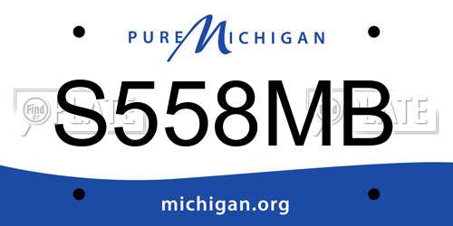 S558MB Michigan License Plate