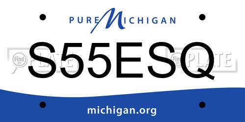 S55ESQ Michigan License Plate
