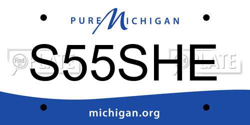 S55SHE Michigan License Plate