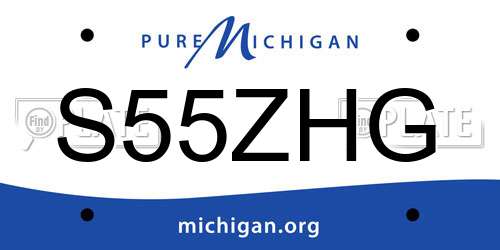 S55ZHG Michigan License Plate