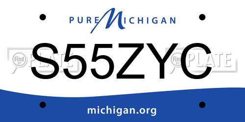 S55ZYC Michigan License Plate