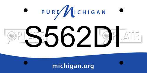 S562DI Michigan License Plate