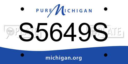 S5649S Michigan License Plate