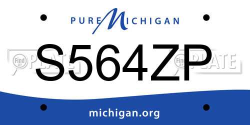 S564ZP Michigan License Plate