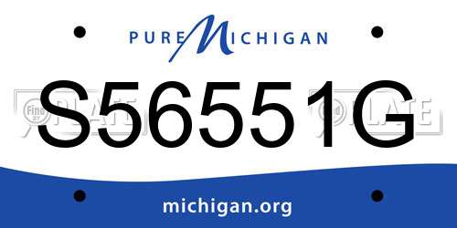 S56551G Michigan License Plate