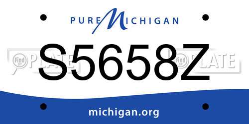 S5658Z Michigan License Plate