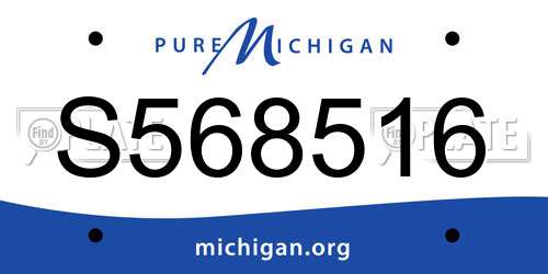 S568516 Michigan License Plate