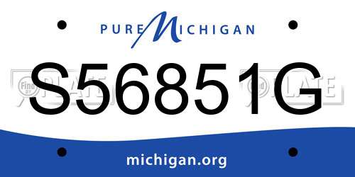 S56851G Michigan License Plate