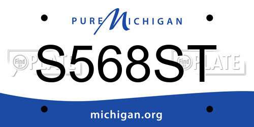 S568ST Michigan License Plate