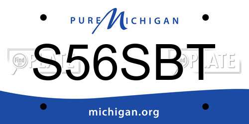 S56SBT Michigan License Plate