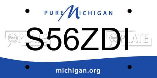 S56ZDI Michigan License Plate