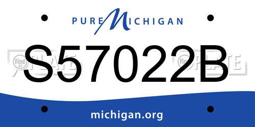 S57022B Michigan License Plate