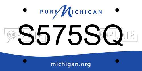 S575SQ Michigan License Plate
