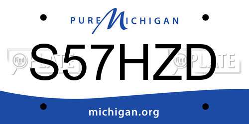 S57HZD Michigan License Plate
