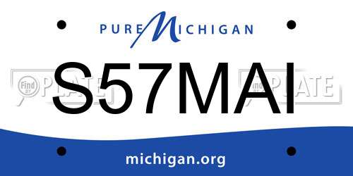 S57MAI Michigan License Plate