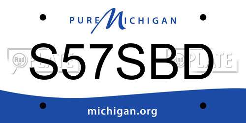 S57SBD Michigan License Plate