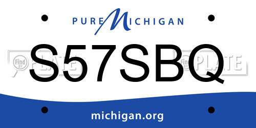 S57SBQ Michigan License Plate