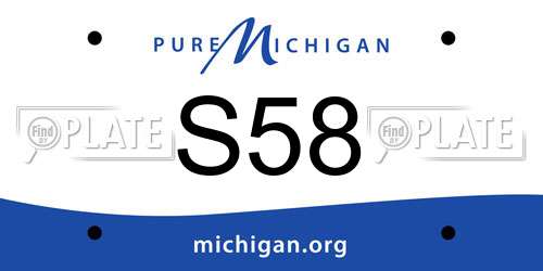S58 Michigan License Plate