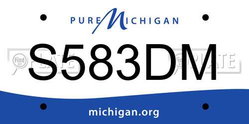 S583DM Michigan License Plate
