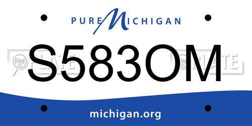 S583OM Michigan License Plate