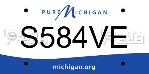S584VE Michigan License Plate