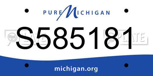 S585181 Michigan License Plate