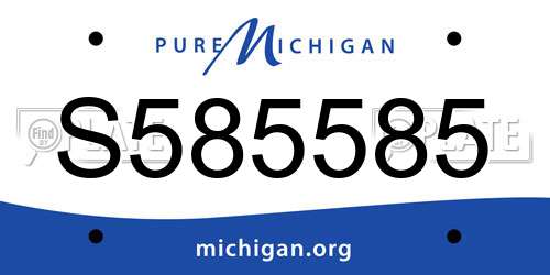 S585585 Michigan License Plate