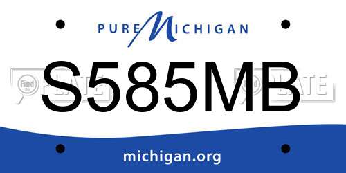S585MB Michigan License Plate