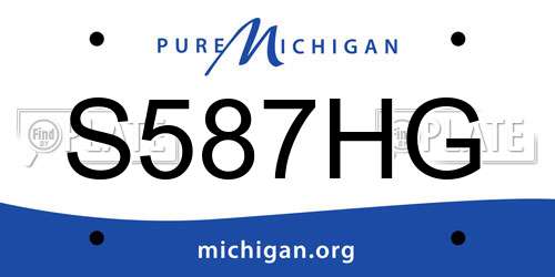 S587HG Michigan License Plate