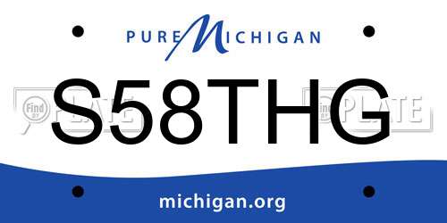 S58THG Michigan License Plate
