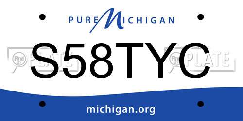 S58TYC Michigan License Plate