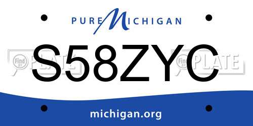 S58ZYC Michigan License Plate