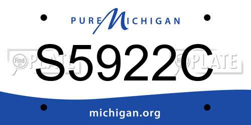 S5922C Michigan License Plate