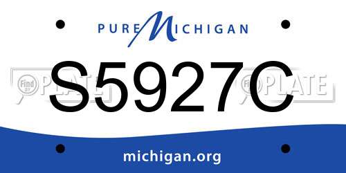 S5927C Michigan License Plate