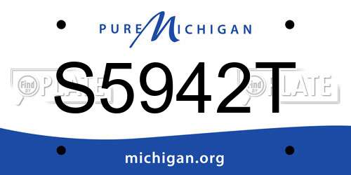S5942T Michigan License Plate