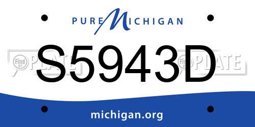 S5943D Michigan License Plate
