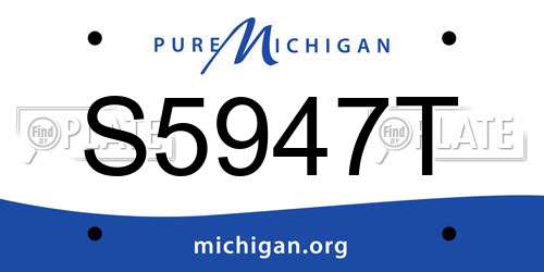 S5947T Michigan License Plate