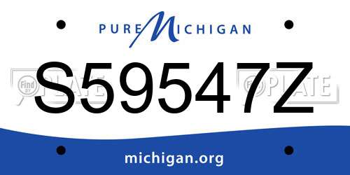S59547Z Michigan License Plate