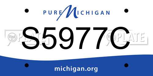 S5977C Michigan License Plate