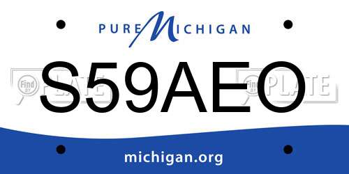 S59AEO Michigan License Plate