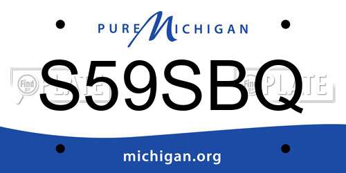S59SBQ Michigan License Plate