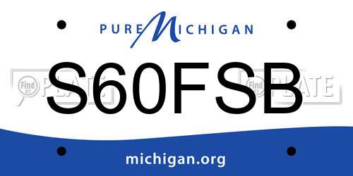 S60FSB Michigan License Plate