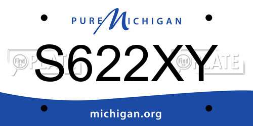 S622XY Michigan License Plate