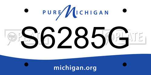 S6285G Michigan License Plate