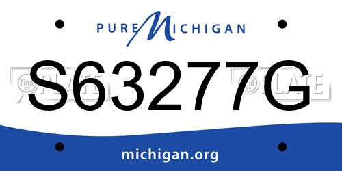 S63277G Michigan License Plate